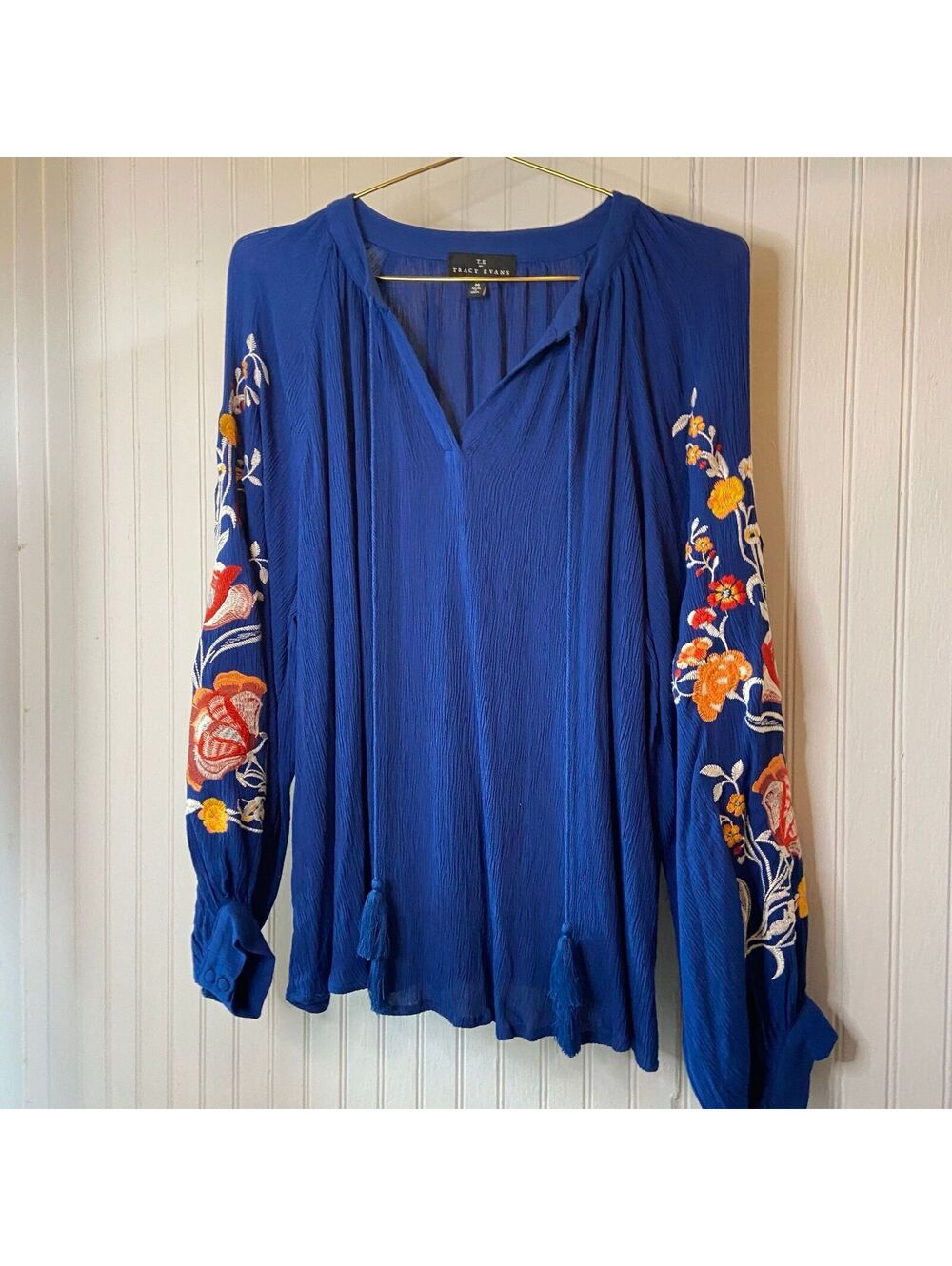 Boho Embroidered Top Western Shirt Prairie Cottage Tracy Evans